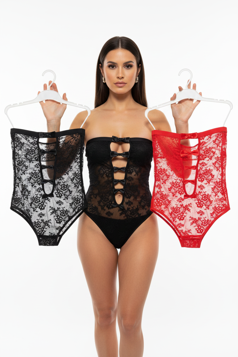 Bow Seduction Lace Bodysuit