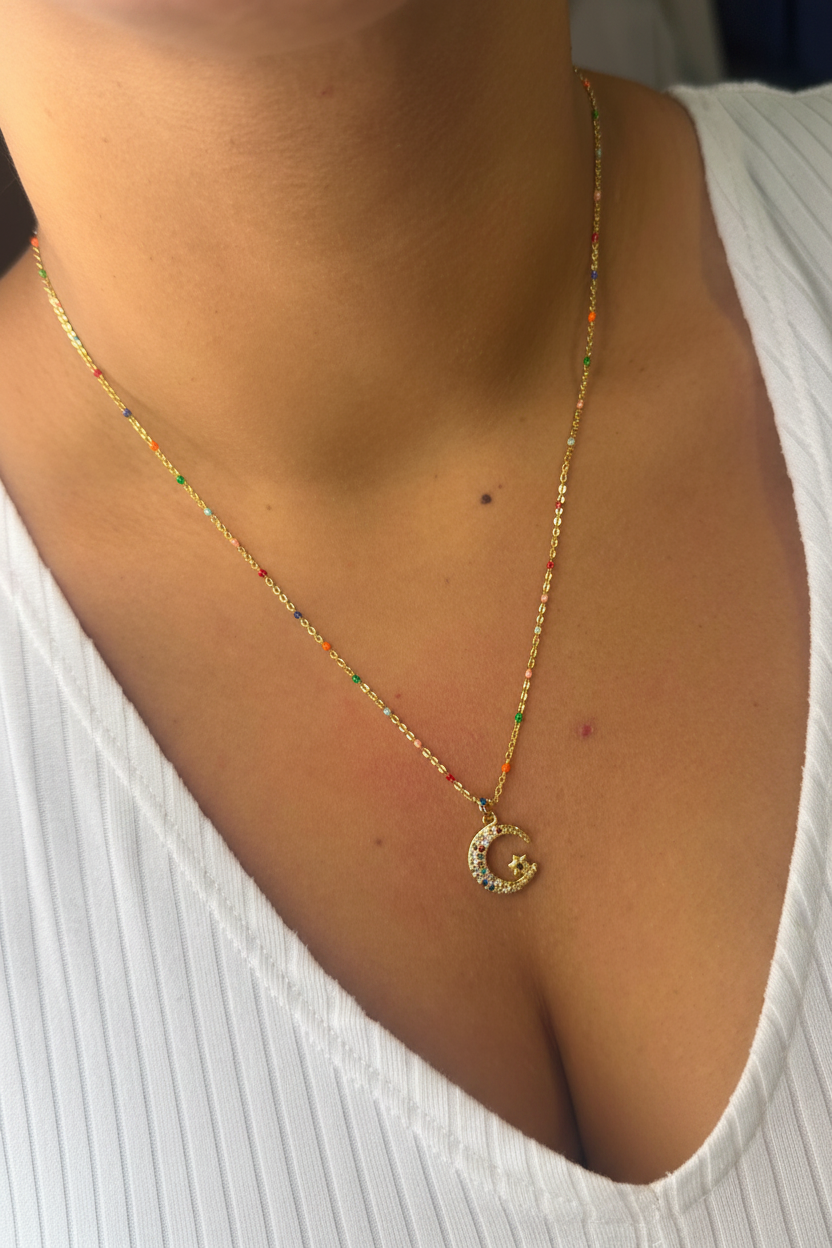 MOON NECKLACE 🌈