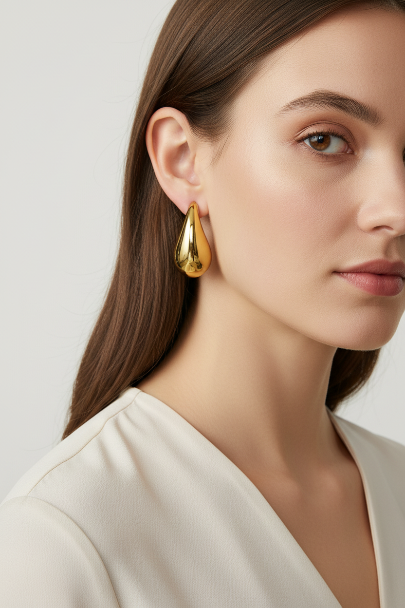 Teardrop Stainless Steel Earrings
