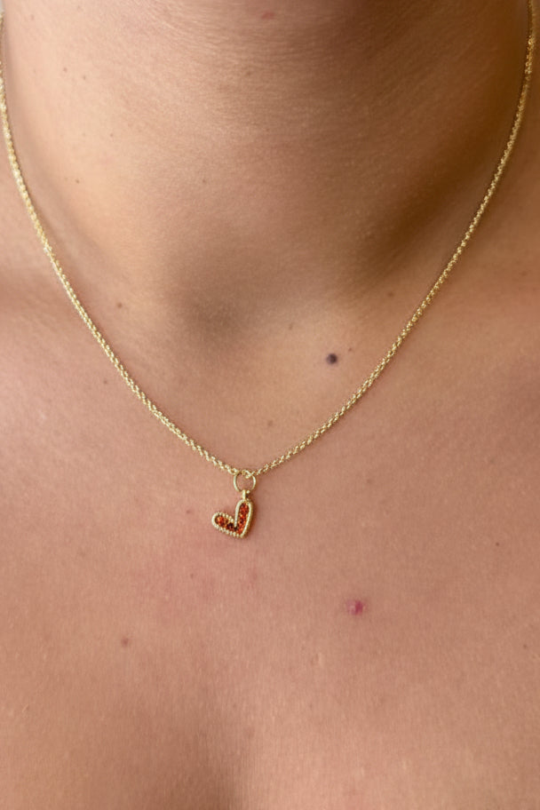 Colorful Heart Charm Necklace