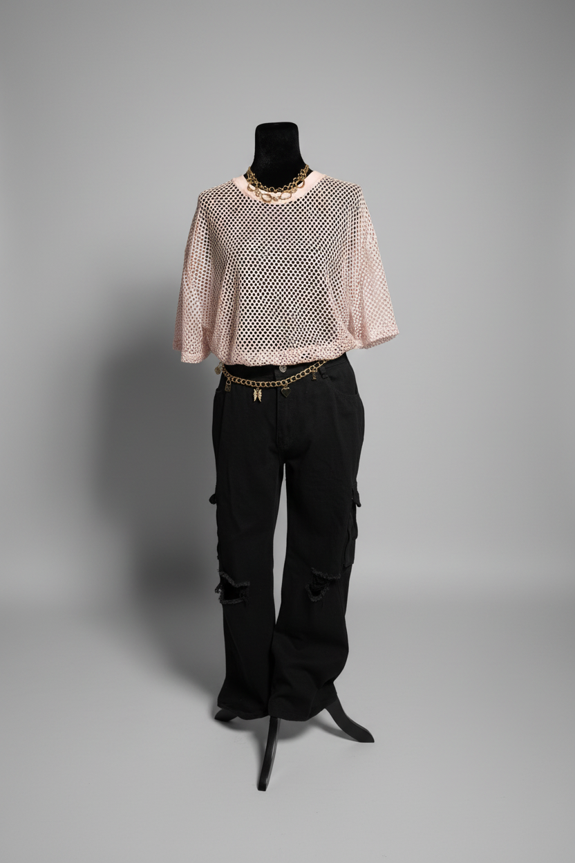 “Top de malla de red extragrande – Cubrepiés ligero y de moda”