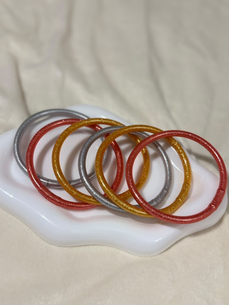 Metallic Bangle Set – 3 Colors