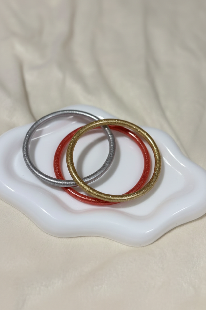 Metallic Bangle Set – 3 Colors