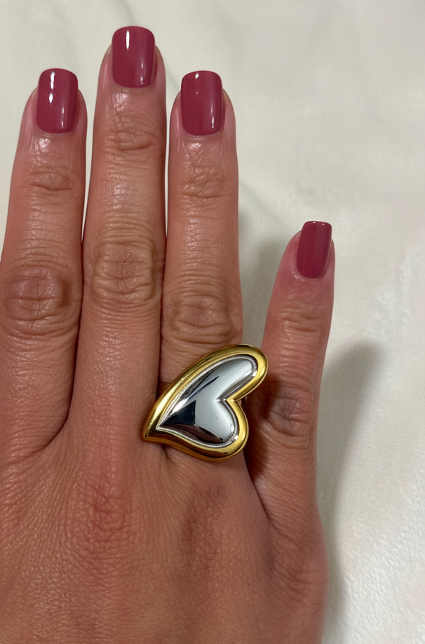 Golden Heart Two-Tone Ring