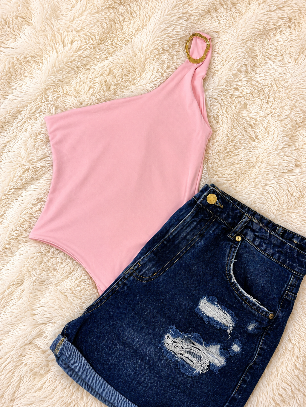 One Shoulder Buckle Bodysuit