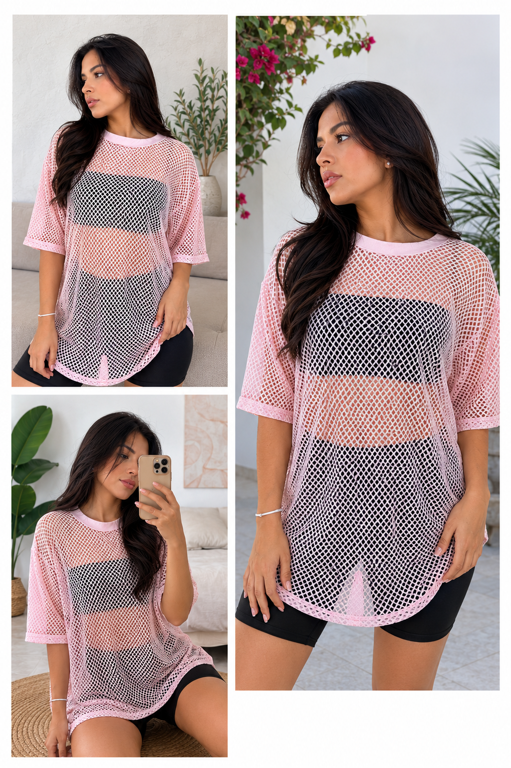 “Oversized Fishnet Mesh Top – Lightweight & Trendy Cover-Up”
