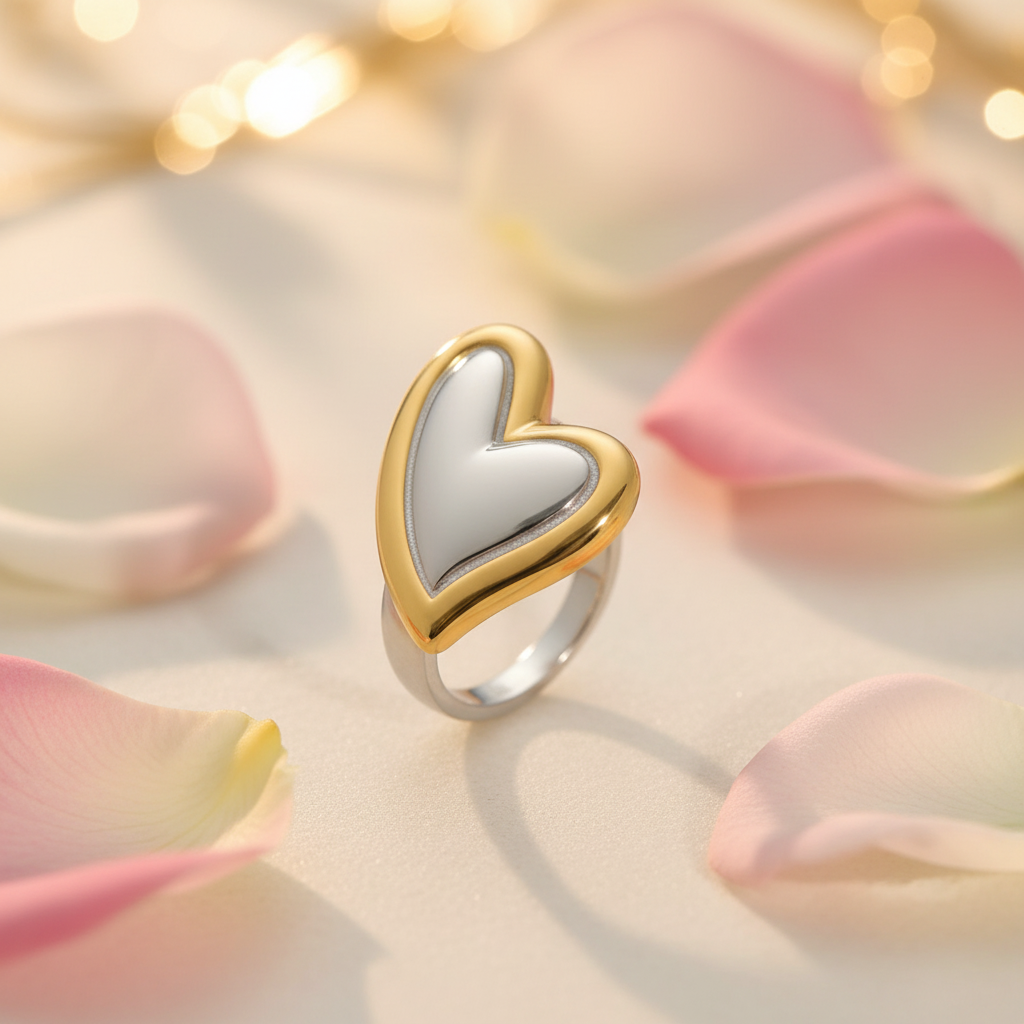 Golden Heart Two-Tone Ring