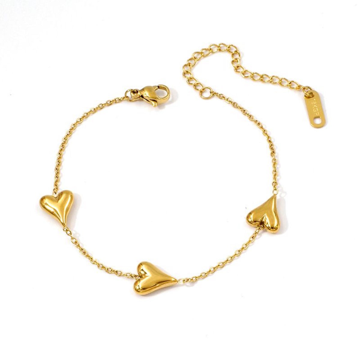 Golden Hearts Necklace & Bracelet Set