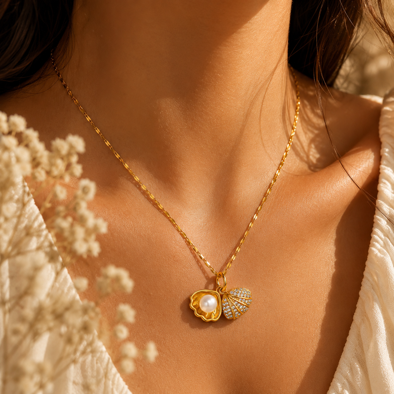 SEASHELL PEARL NECKLACE ✨