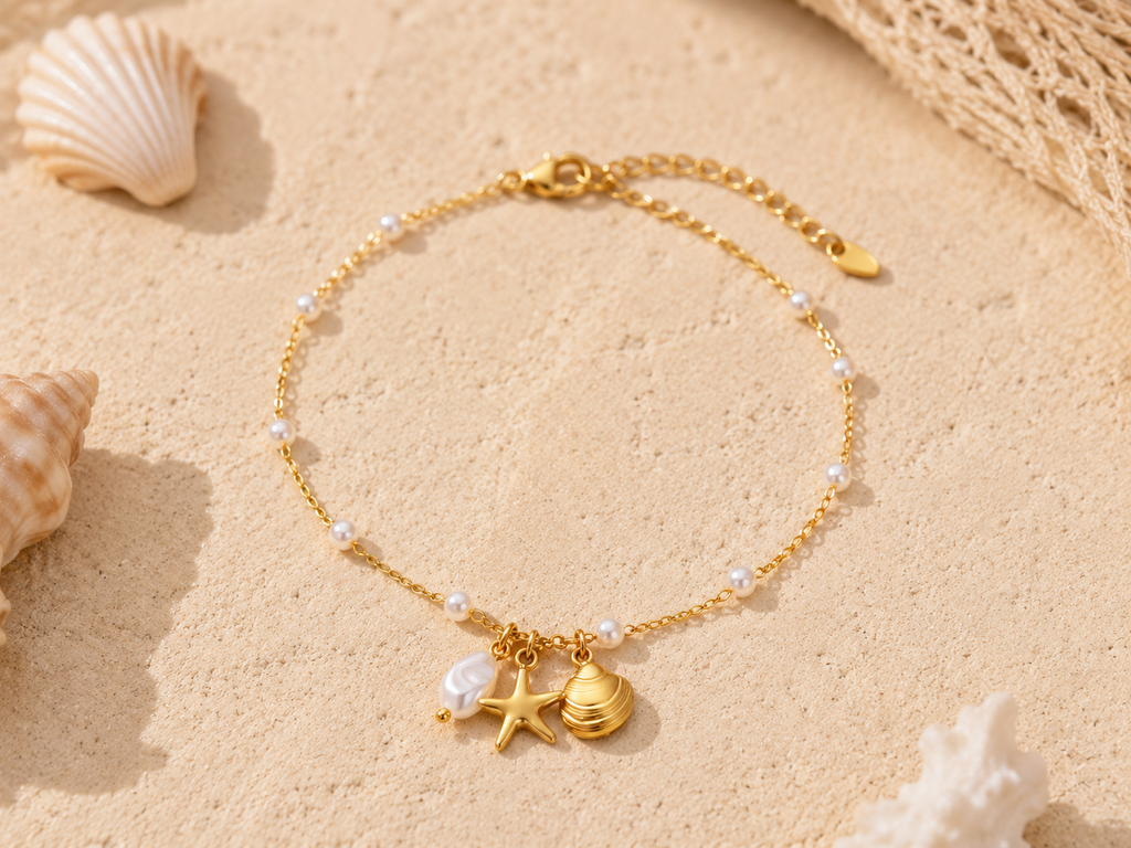 STARFISH & SEASHELL ANKLET