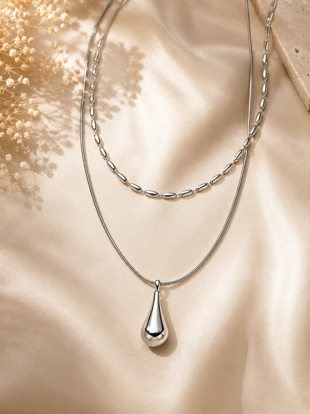 SILVER DROP NECKLACE