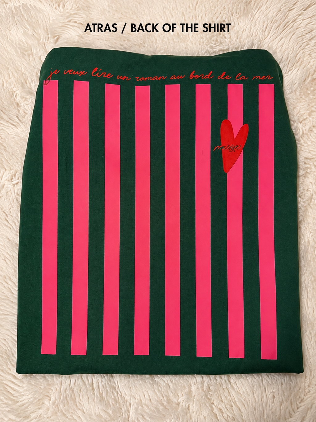 Pink Stripes Graphic Tee – Green