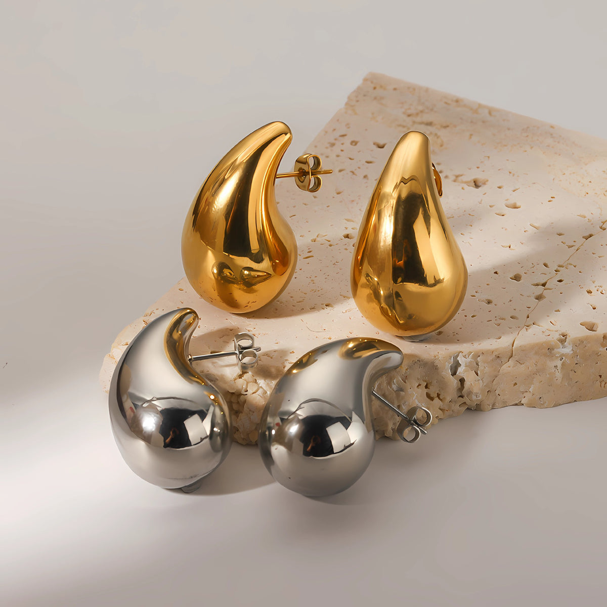 Teardrop Stainless Steel Earrings
