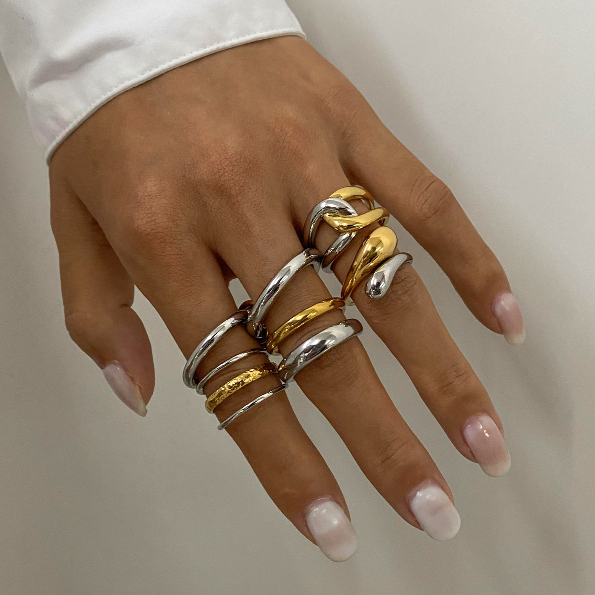 Two-Tone Teardrop Ring