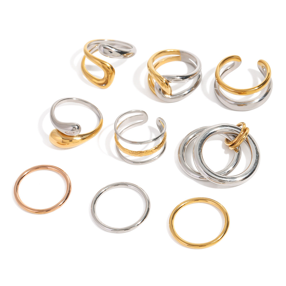 Two-Tone Teardrop Ring