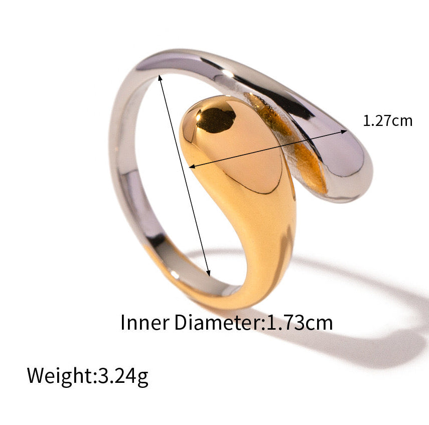 Two-Tone Teardrop Ring