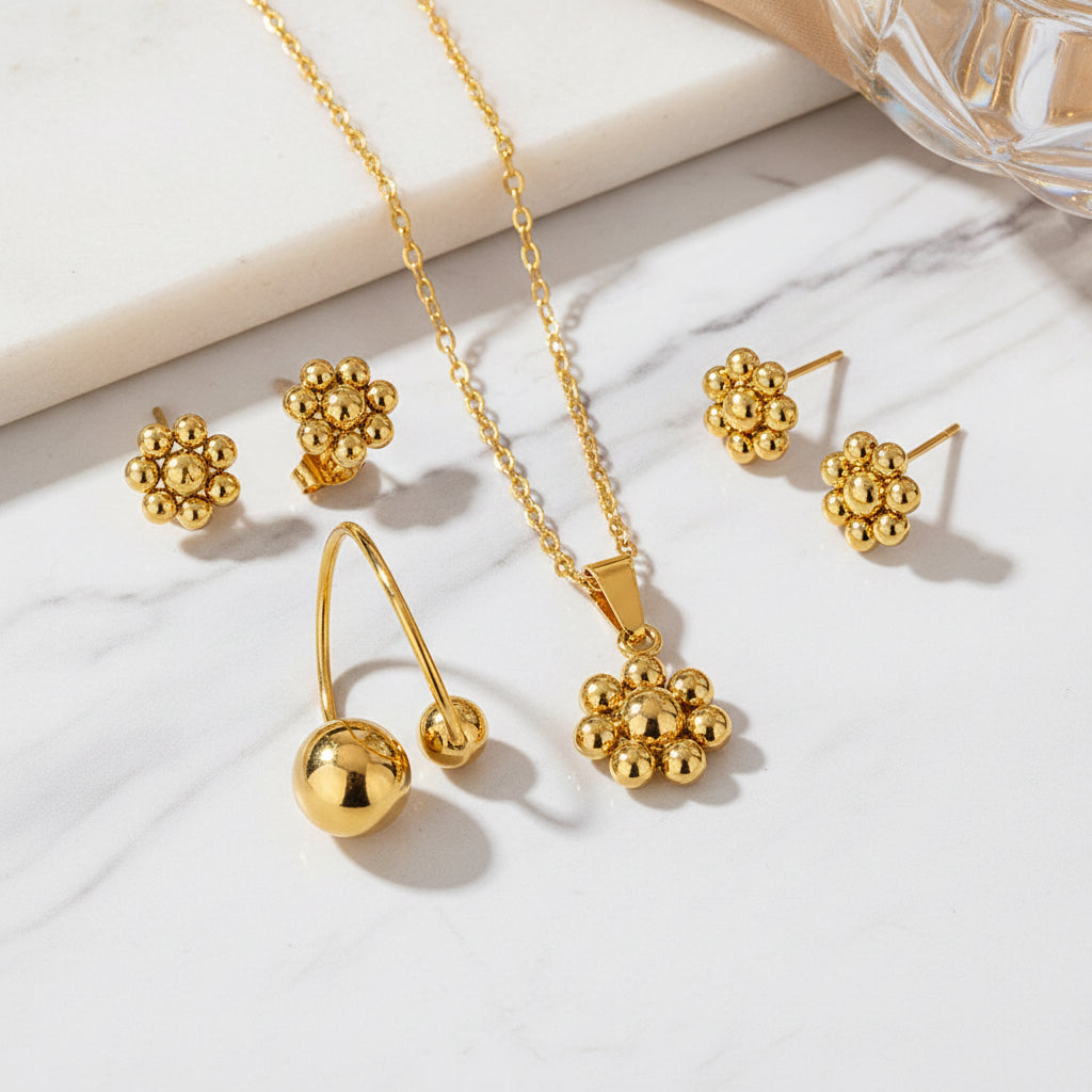Golden Bloom 3-Piece Jewelry Set