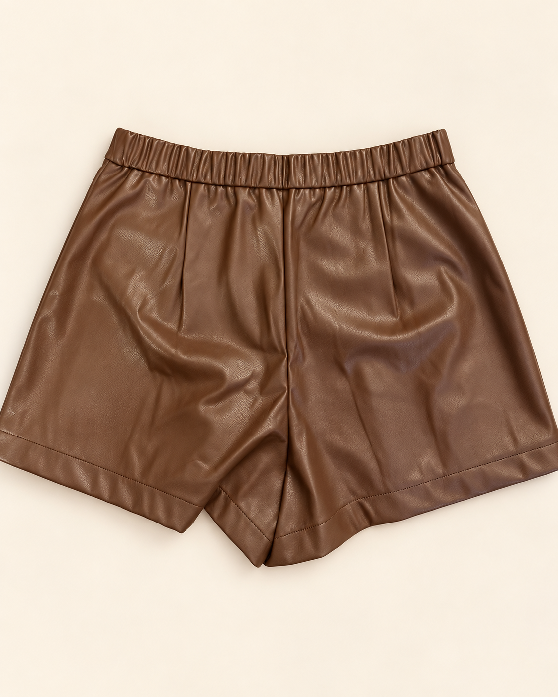 Chocolate faux leather corset and shorts set - detail 3
