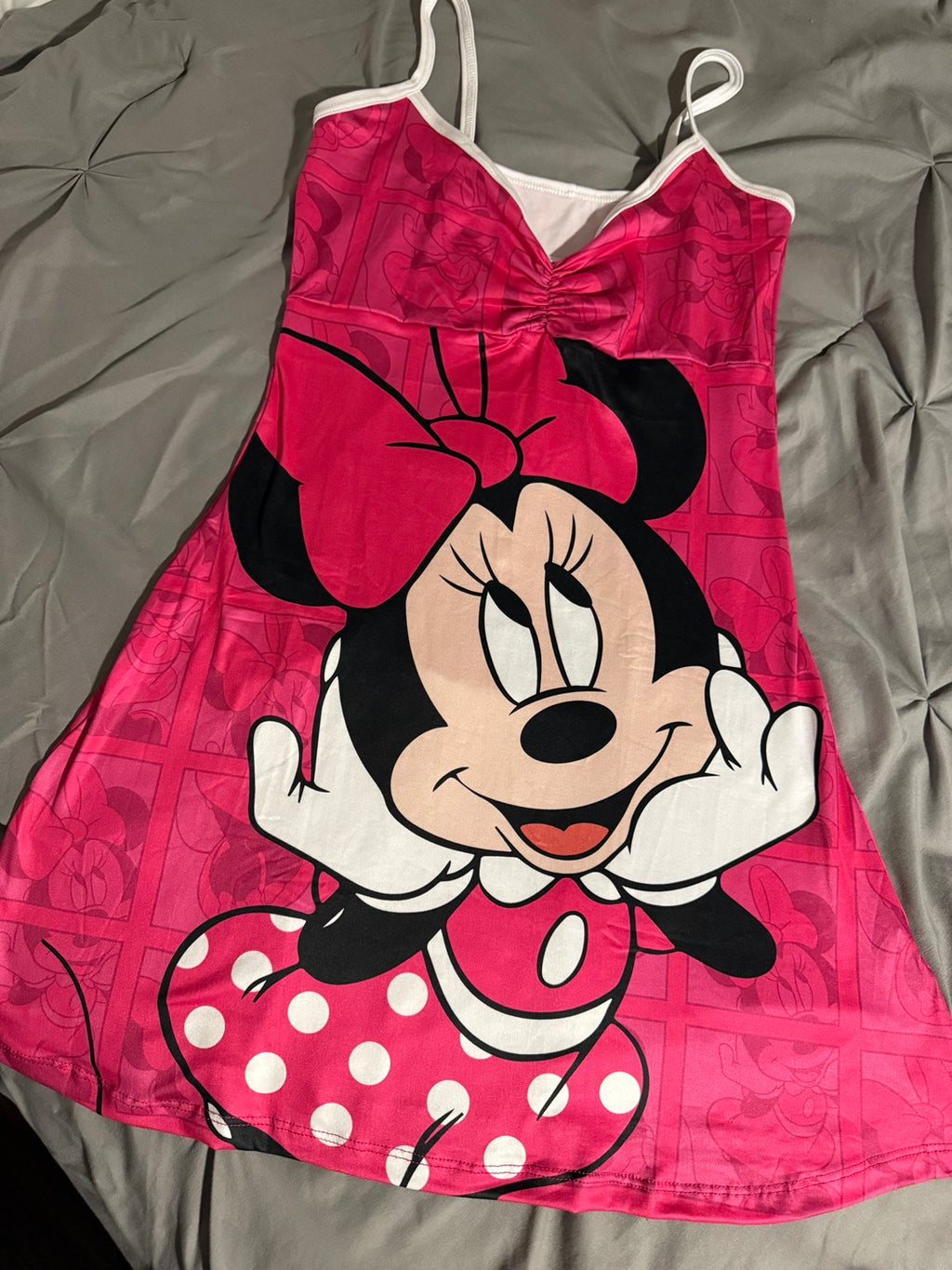 Original product photo 4 of pink Minnie Mouse sleep dress with white straps