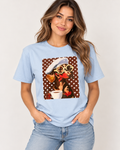 Chic Doggy camiseta azul en modelo
